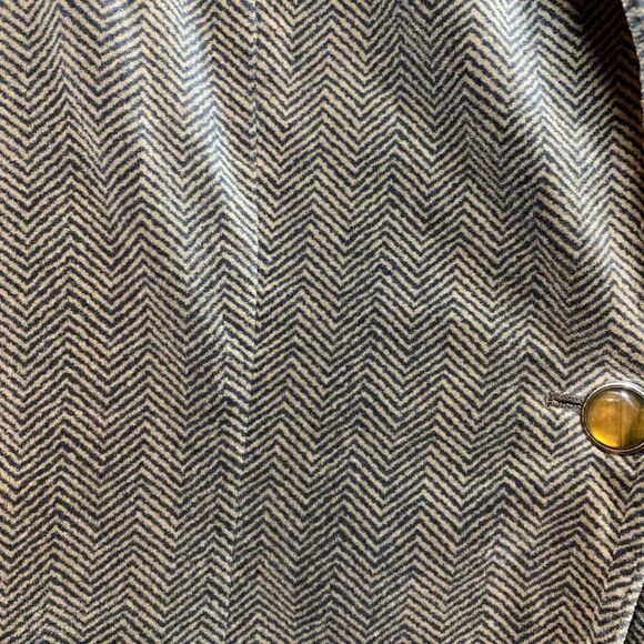 Anne Klein Womens Brown Velvet Herringbone Blazer 2 Preppy Office Vintage Y2K - Picture 2 of 7